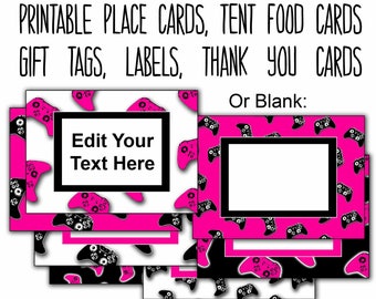 Video Game Party Water Bottle Label Printable Gamer Party