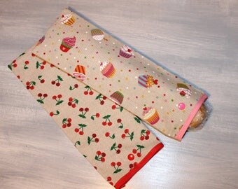 2 bags in reusable eco friendly, cupcakes, cherries Baguette sandwich