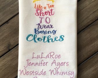 LuLaRoe Consultant Tea Towel with Shop Information