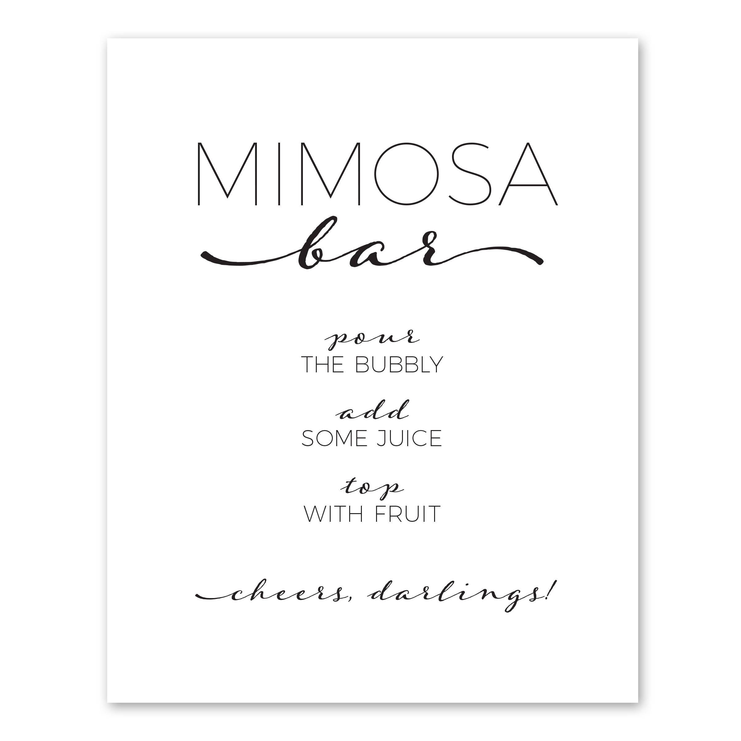 Free Printable Mimosa Bar Sign Template Free Printable Templates