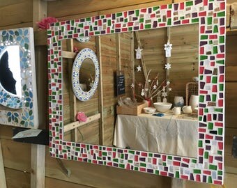 Large rectangular mosaic mirror