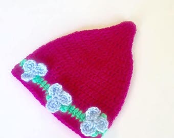 Poppy Beanie, Trolls Crochet Hat