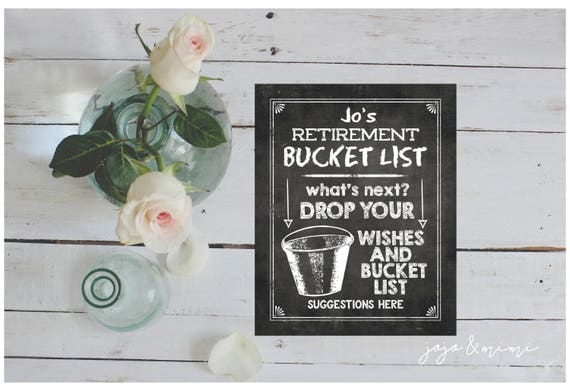 Personalized Retirement Bucket List Printable Retirement Party