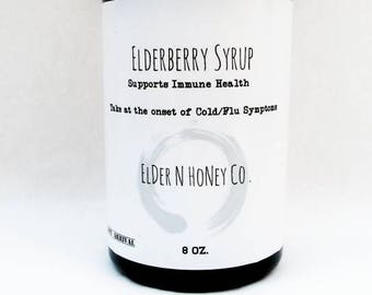Elderberry Syrup - ORGANIC Cold, Cough & Flu Syrup. Elderberry Syrup, Natural Cough Cold Elderberry Syrup- 8 and 16 oz Elderberry Syrup Kit