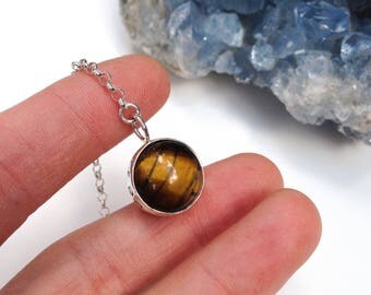 Tigers Eye Crystal Ball Pendulum made with .925 and Fine Sterling Silver for the stone lover, free spirit, metaphysical HANDMADE