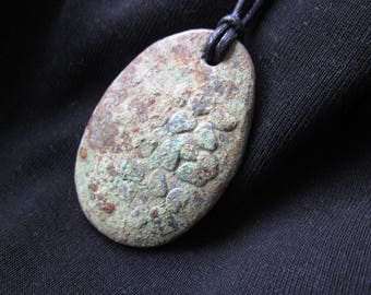 Mens pendant, mens necklace, mens cord necklace, polymer clay pendant necklace for him