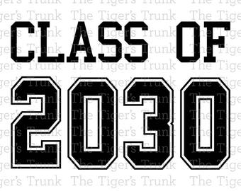 Class of 2030 cutting file package (SVG, JPG, DXF files)