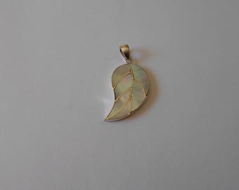 Handmade Sterling 925 silver and mother of pearl pendant.