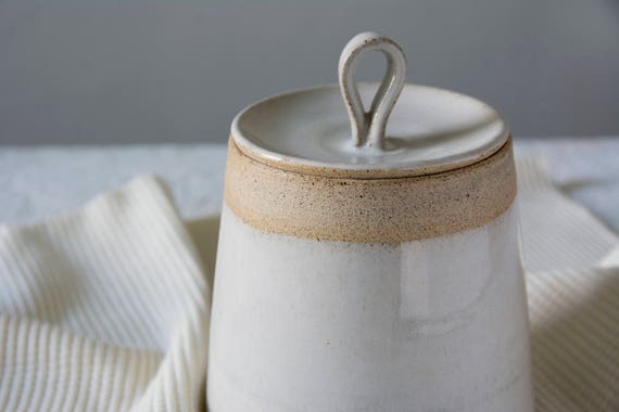 Weiße Keramik Küchen Kanister Keramik Gewürze Jar rustikalen