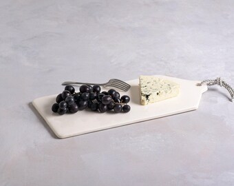 White Ceramic Serving Platter, White Serving Dish, White Decorative Plate, Decorative Serving Tray, Ceramic Cheese Board, Housewarming Gift
