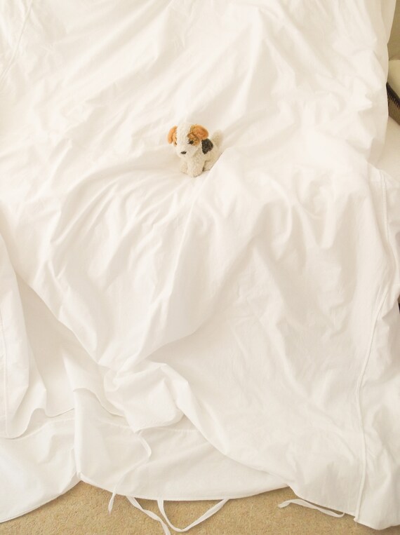 Vintage white cotton mattress cover Antique white cotton feather mattress cover Double bed size cotton mattress cover Tie ends