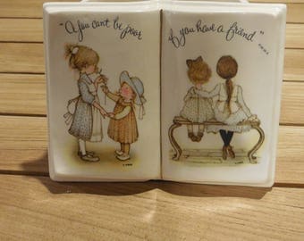 Vintage 1973 Holly Hobbie " if you have a friend" planter