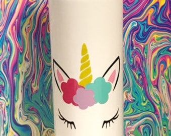 Unicorn Water Bottle - Christmas Gift - Carabiner Lid - Stainless Steel Water Bottle - BPA Free Water Bottle - Unicorn Cup - Unicorn Bottle