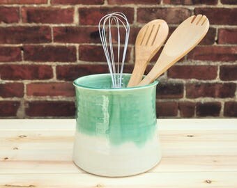 Utensil Crock - Spoon Holder - Handmade Pottery - Made To Order