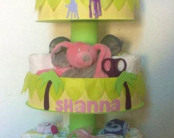 3 floors 'in the Savannah"diaper cake