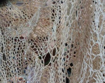 knit lace shawl silk and cotton