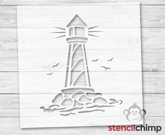DIY Art Stencil Lighthouse