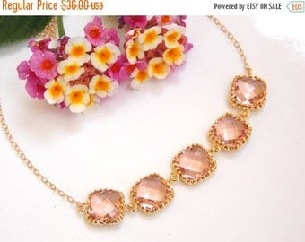 SALE Wedding Jewelry, Peach Bracelet, Blush Bracelet, Champagne, Gold filled Bracelet, Bridesmaid Gifts, Bridesmaid Bracelet, Gifts, Bride G