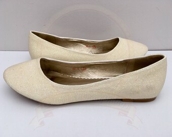 ivory sparkle flats