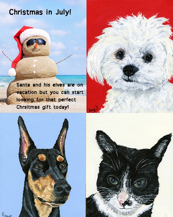 unique christmas gift for dog lover custom pet portrait from