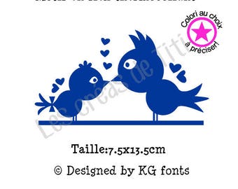 Heat transfer birs love, heat transfer to iron, birds iron on, heat transfer design to iron on clothes, iron on decal birds