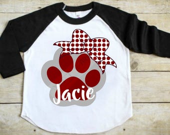 Bulldogs svg - paw print svg - paw print monogram svg - bulldogs dxf - bulldog paw print - bulldog mascot svg