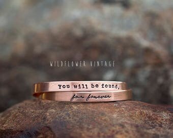 You will be Found Copper Cuff Bracelet | Dear Evan Hansen For Forever Broadway Hand Stamped Gift