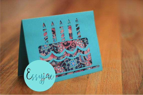 SVG File: Birthday Cake Cutout Style Birthday Card