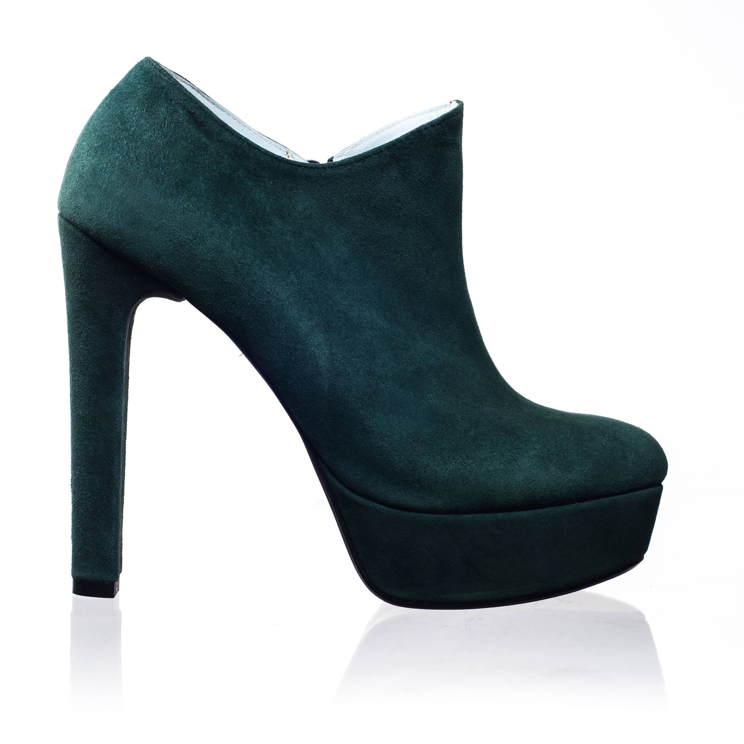 high heel boots green