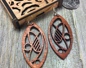 Laser cut wood earrings #4