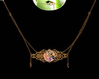 "Time ornament" refined Steampunk necklace
