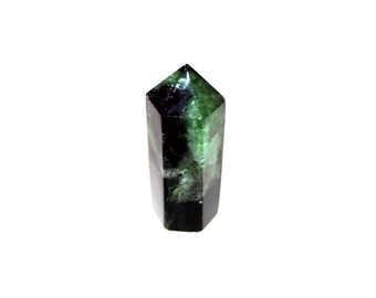 ONE Medium Fluorite Crystal Point, Heart Chakra Healing Stone, Throat Chakra Gem, Third Eye Chakra, Feng Shui Home Decor, Meditation Gifts