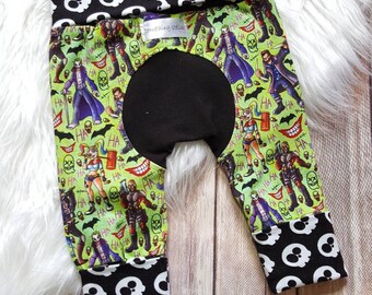 Suicide Squad maxaloones ~ Miniloones, fit 3-12M ~ Great for cloth diapers ~ Ready to Ship!