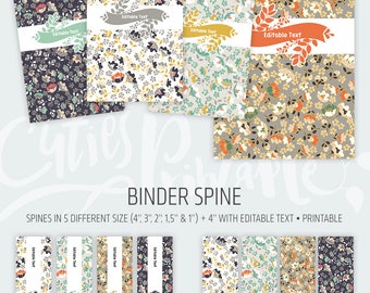 Binder cover printable 4x set Covers & Spines • Binder insert • Planner cover • Teacher binder • School binder inserts