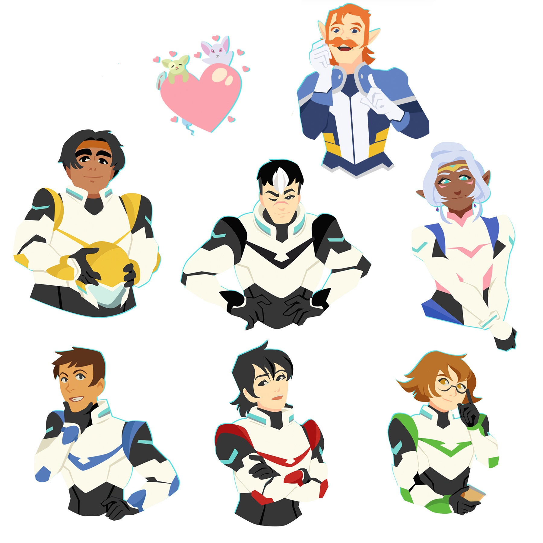 Voltron Legendary Defender Paladin Sticker Set