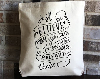 Encouragement Gift - Encouraging Quotes - Words of Encouragement - Yoga Bag - Encouraging quotes - Gift for Friend - Large Canvas Tote Bag