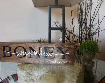 Wedding Gift. Last Name Sign. Established Sign. Personalized Wood Signs. Family Name Sign. Housewarming Gift Bridal Shower Gift. Custom Sign