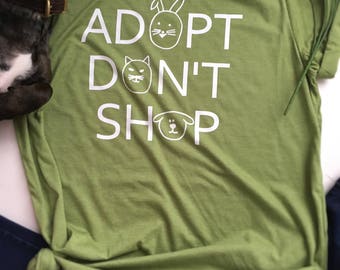Animal lover shirt, adopt don't shop shirt, dog mom shirt, animal lover clothing, animal rescue shirt, dog rescue shirt, cat rescue shirt,
