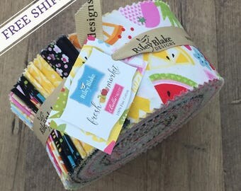 Fresh Market by Bella BLVD for Riley Blake Designs Jelly Roll Fabric 2.5" Rolie Polie Strips 40 pcs - (Precut Quilting Fabric, 100% Cotton)