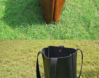 Large Distressed Brown/ Black Full Grain Leather Tote Bag,Leather Tote, Brown/Black Leather Tote, Bucket Bag,Ladies Bag, Vintage Leather Bag