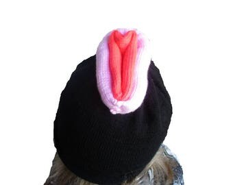Pussy Hat, vagina Hat, Virgin Vagina Headdress, hat, Pussy top hat, pussyhat, Women's Rights Hat, feminist hat, vagina pride, girl power hat