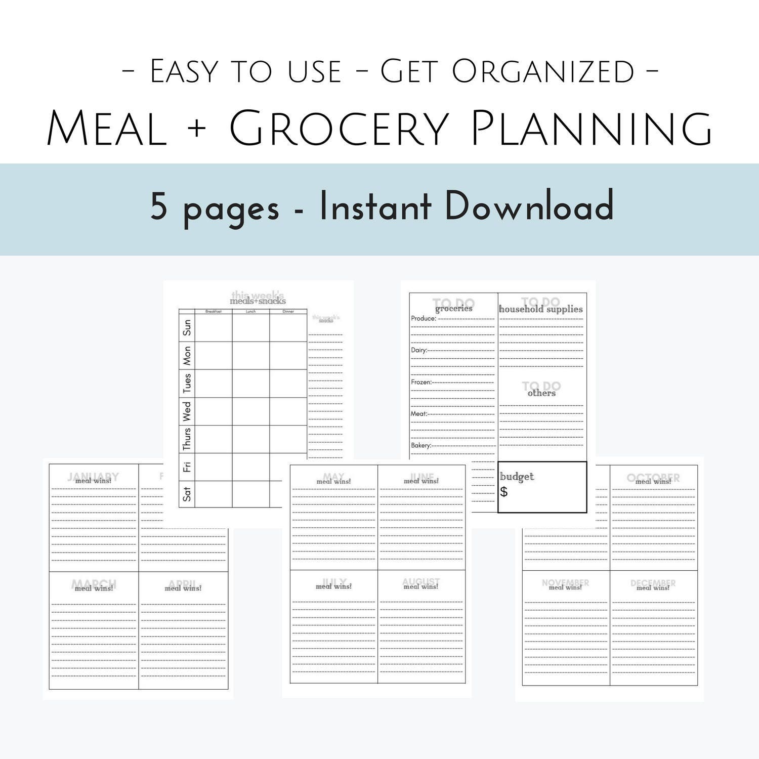 Printable Grocery List Working Mom