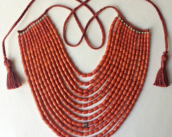 Red Coral Necklace Antique Coral Ukrainian Necklace Natural Coral Necklace Ethnic Antique Jewelry Coral Bead Necklace Collares Etnicos 04
