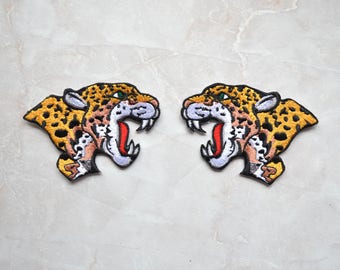 Lovely leopard head embroidered patch ,leopard iron-on patch, cartoon animal iron on patch