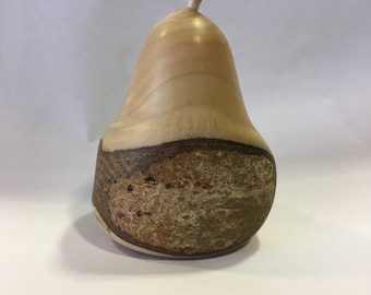 Unique Wooden Pear Ornament