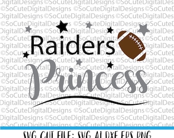 Raiders Princess SVG, Oakland Raiders svg, football svg cut file, silhouette cut file, cameo file, cricut, sports svg, png, cricut svg