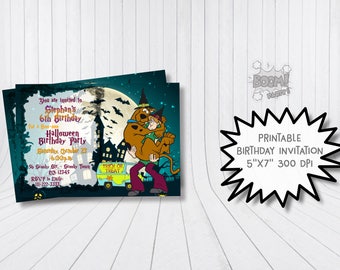 Halloween Scooby Doo birthday invitation, Scooby doo spooky invitation, Halloween birthday party, Scooby Doo Halloween party
