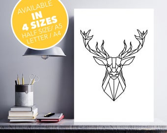 Geometric deer | Etsy