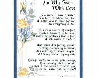 Sister poem | Etsy