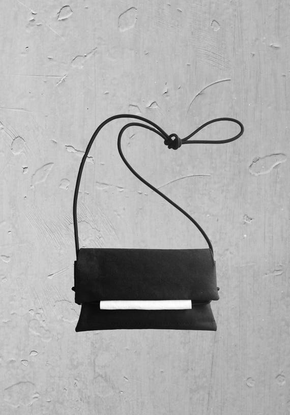 Small black Handbag with white from JACRON evenigbag clutch Crossover Bag